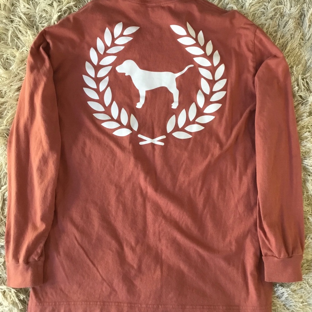 PINK VICTORIA’S SECRET Womens size XS CORAL WHITE LS SHIRT